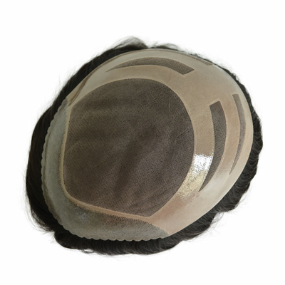 Small/Large/Average Size Men Toupee with MONO Mesh and Swiss Lace Made of Virgin Hair