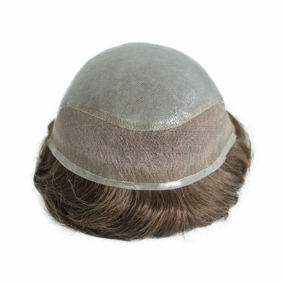 Small/Large/Average Size Men Toupee with MONO Mesh and Swiss Lace Made of Virgin Hair