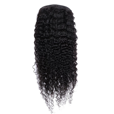 Vigorous Real Brazilian Kinky Curly Wrap Around Ponytail Human Hair Extensions Black