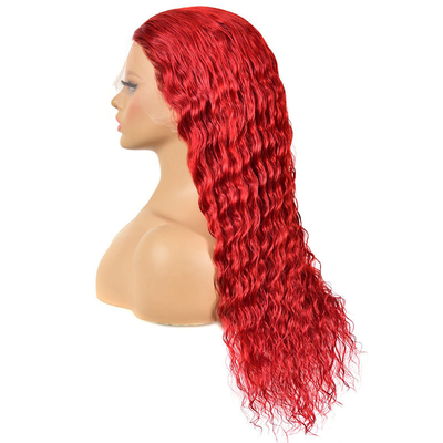 150% 180% Density Curly Deep Wave Frontal Wig with Human Virgin Hair Natural Women