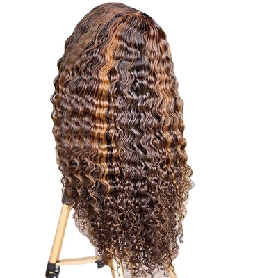 Brazilian Virgin Hair Deep Wave Curly HD Lace Frontal Long Wig with Human Hair Type