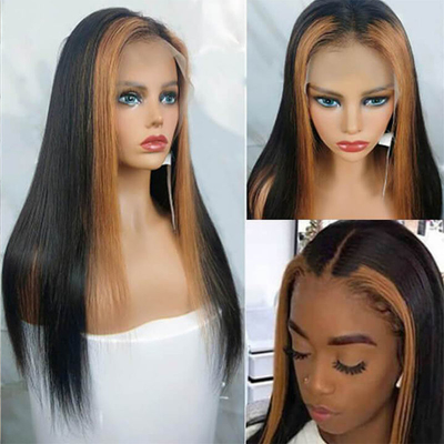 180% Density HD Transparent Swiss Lace Frontal Peruvian Straight Wig for Black Women