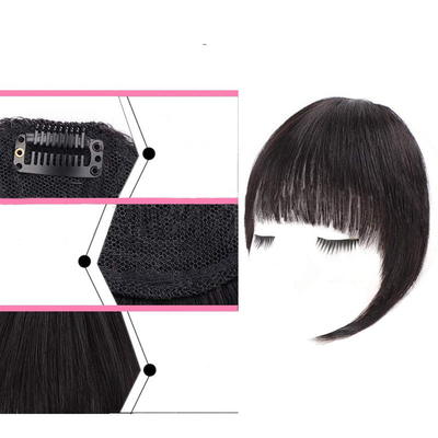 Toupee Design Left Remy Brazilian Human Hair Bangs Clip In Hair Extension for Black Women