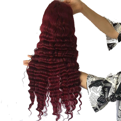 The 13*4 Transparent Brazilian Lace Front Deep Wave Human Hair Wigs with Full Cuticle
