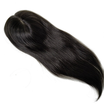 High Density European Free Part Silk Top Base 1B Real Remy Raw Hair Toupee Wig Pieces Toppers for Women