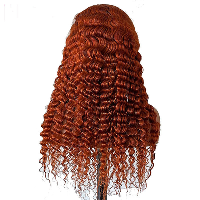 Swiss Lace Base Material Transparent Deep Wave Front Lace Human Hair Wigs for Women