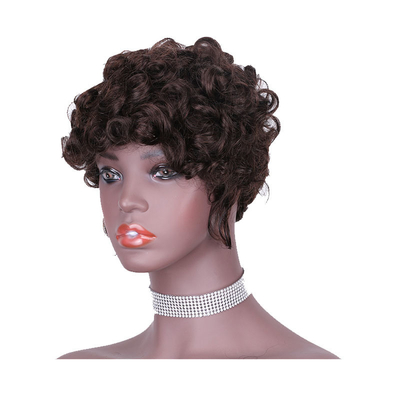 Remy Hair Brazilian Hair Grade Machine Made Curly Pre Plucked Wigs for Black Women