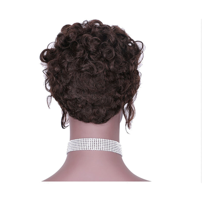 Remy Hair Brazilian Hair Grade Machine Made Curly Pre Plucked Wigs for Black Women