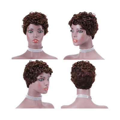 Remy Hair Brazilian Hair Grade Machine Made Curly Pre Plucked Wigs for Black Women