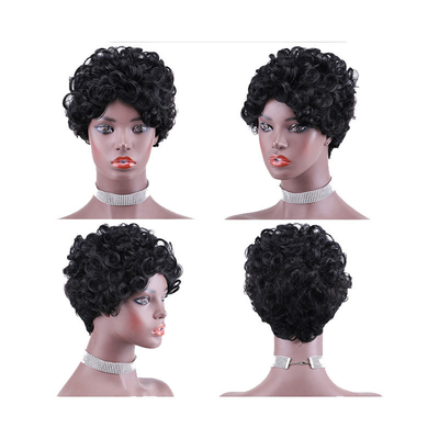 Remy Hair Brazilian Hair Grade Machine Made Curly Pre Plucked Wigs for Black Women