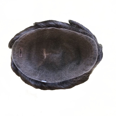 Natural Human Hair Men's Toupee with Full Lace Base and European Virgin Hair Toppers