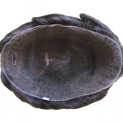 Natural Human Hair Men's Toupee with Full Lace Base and European Virgin Hair Toppers