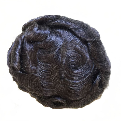 Natural Human Hair Men's Toupee with Full Lace Base and European Virgin Hair Toppers
