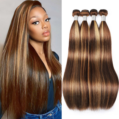 Raw Double Drawn Straight Human Hair Weft Bundles for 2022 P4/27 Hair Extensions