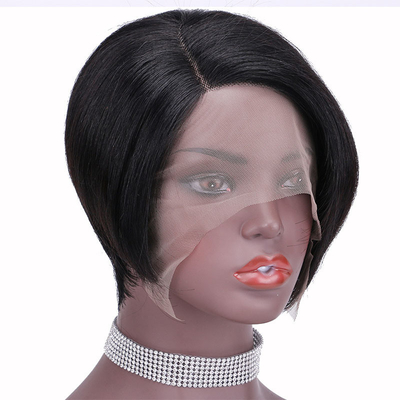 Swiss Lace Base Material Straight Pixie Cut Full Machine Wig Made with 100% Human Hair