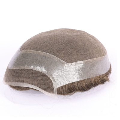 80% Light Density Men's Toupee with Full Hand Tied Technique and Straight Style