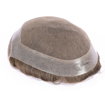 80% Light Density Men's Toupee with Full Hand Tied Technique and Straight Style