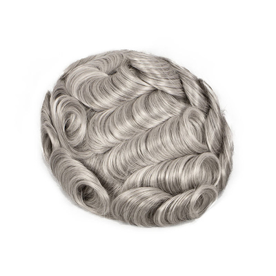 80% Light Density Men's Toupee with Full Hand Tied Technique and Straight Style