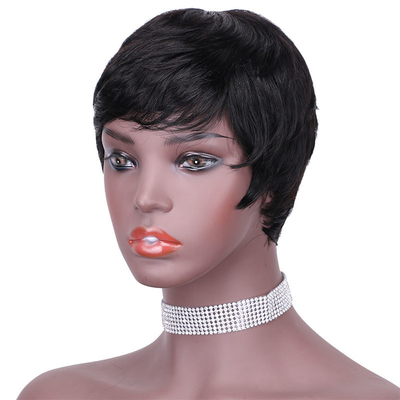 Custom Logo Raw Natural Short Pixie Cut Human Hair Wig for and Natural Look 250g-450g