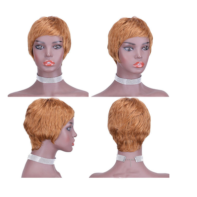 Custom Logo Raw Natural Short Pixie Cut Human Hair Wig for and Natural Look 250g-450g
