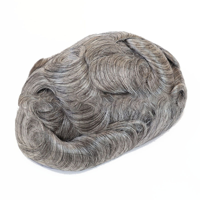 Australia Base 130% High Density Mens Short Hairpieces Natural Grey 6x8 Human Hair Toppers