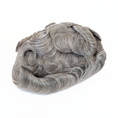 Australia Base 130% High Density Mens Short Hairpieces Natural Grey 6x8 Human Hair Toppers