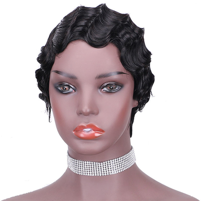 6 inch Water Wave Pixie Cut Short Human Hair Wigs with 180% Density and 250g-450g
