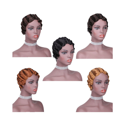 6 inch Water Wave Pixie Cut Short Human Hair Wigs with 180% Density and 250g-450g