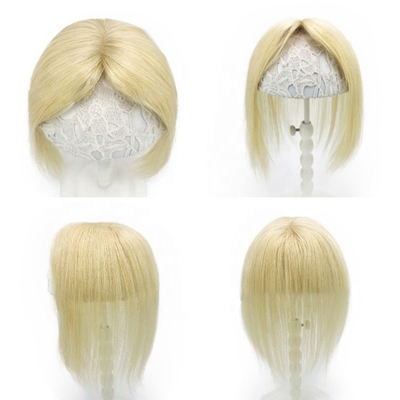 TP29 Hair Toppers Platinum Blonde 613 Color One Piece Clip In Toupee for Thinning Hair