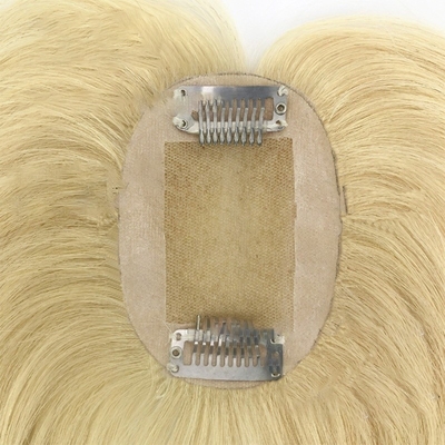 TP29 Hair Toppers Platinum Blonde 613 Color One Piece Clip In Toupee for Thinning Hair