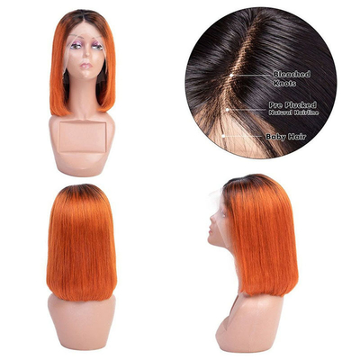 10-14nch Bone Straight 13*4 HD Lace Frontal Raw Virgin 100% Peruvian Short Bob Human Hair Wigs