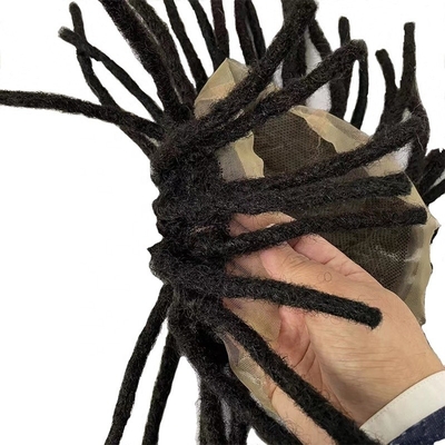 Remy Hair Full Swiss Lace Base Dreadlock Toupee 60% Density Human Hair Topper for Men