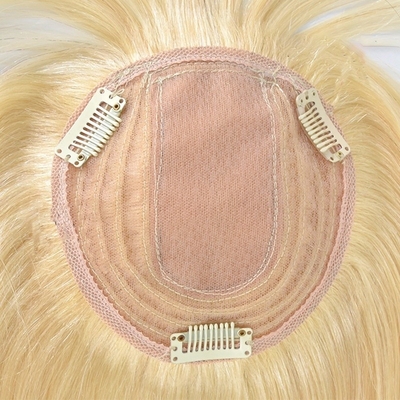 Top Human Hair Crystal Bride Long Silk Base Blonde Toupee for Wedding Women Fringe Clip