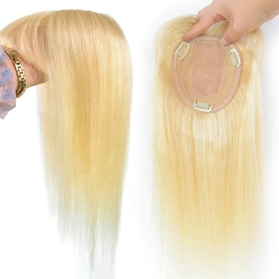 Top Human Hair Crystal Bride Long Silk Base Blonde Toupee for Wedding Women Fringe Clip