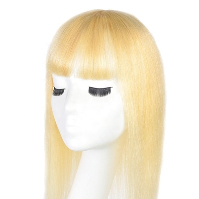 Top Human Hair Crystal Bride Long Silk Base Blonde Toupee for Wedding Women Fringe Clip