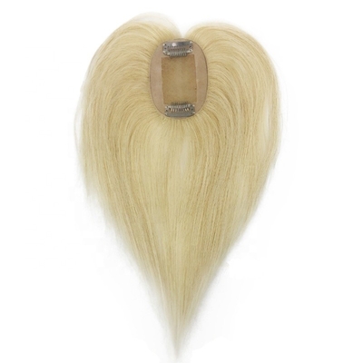 Top Human Hair Crystal Bride Long Silk Base Blonde Toupee for Wedding Women Fringe Clip