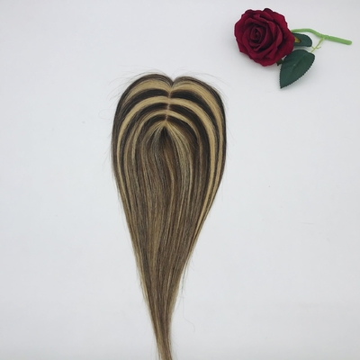 0.2KG Natural Blonde Hand Tied Weft Virgin Human Hair Topper for Women Brazilian Hair