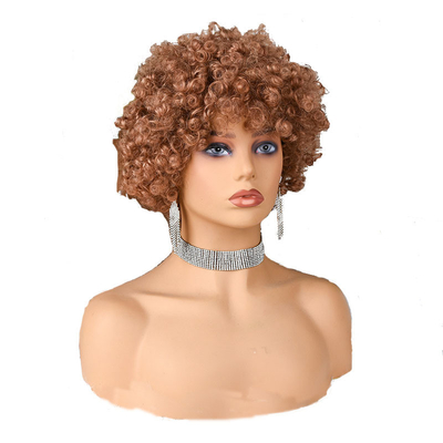 Soft Texture Pixie Cut Wig Natural Remy Human Hair Short Curly Pre Plucked with Bangs