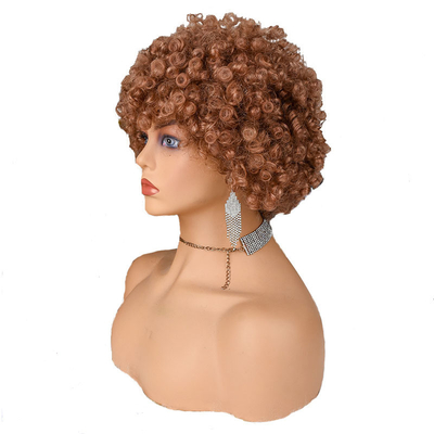 Soft Texture Pixie Cut Wig Natural Remy Human Hair Short Curly Pre Plucked with Bangs