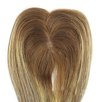 Ladies European Rooted Ombre Hairpiece Human Hair Toppers Clip In Toupee for Woman