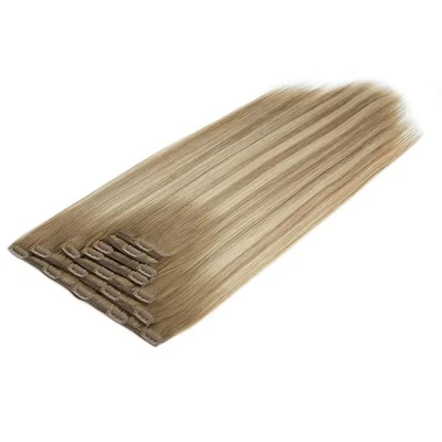 100% Top Human Hair Kinky Straight Raw Clip In Natural Real Hair Extensions