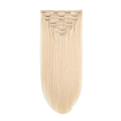 100% Top Human Hair Kinky Straight Raw Clip In Natural Real Hair Extensions