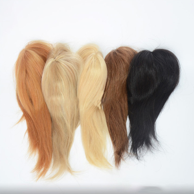 European Virgin Human Hair Fishnet Wedding Hair Pieces Toupee Hair Toppers Clip in Supply