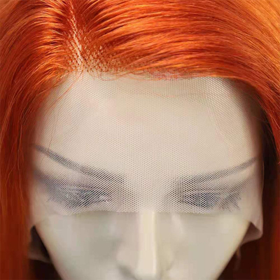 12inch Natural Straight HD Lace Frontal Wigs with Orange Color No Tangling or Shedding