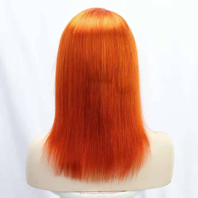 12inch Natural Straight HD Lace Frontal Wigs with Orange Color No Tangling or Shedding