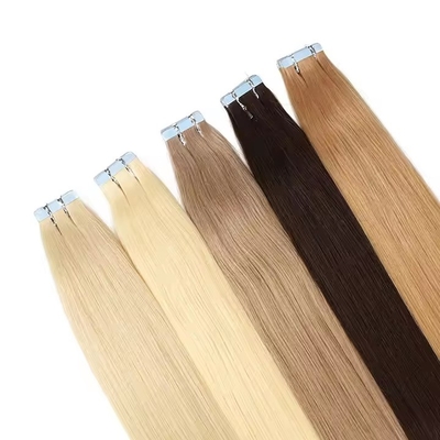 Invisible Blonde Tape In Seamless 100 Human Hair Extension Kinky Straight Double Drawn Raw Virgin Hair