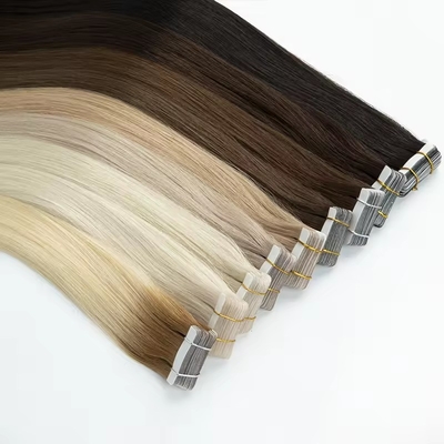 Invisible Blonde Tape In Seamless 100 Human Hair Extension Kinky Straight Double Drawn Raw Virgin Hair