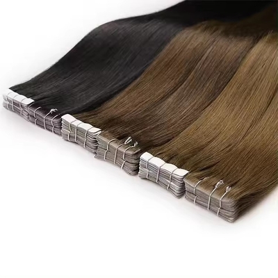 Invisible Blonde Tape In Seamless 100 Human Hair Extension Kinky Straight Double Drawn Raw Virgin Hair