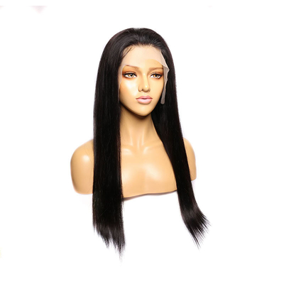 200% Density Bone Straight HD Natural Transparent Lace Frontal Brazilian Human Hair Wigs