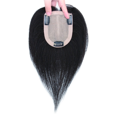 180% Density Remy Hair Toupee with Silk Base Top and 24mm Toupee Texture Length 30cm